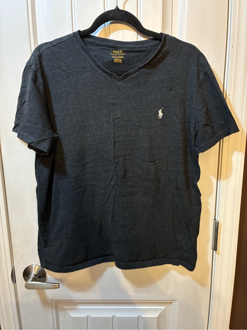 Polo by Ralph Lauren Gray V-Neck Tee with White Pony